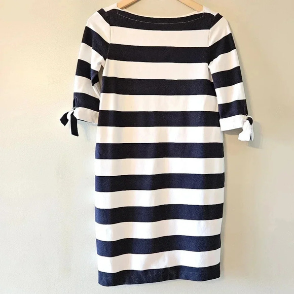 Lauren Ralph Lauren Striped Quarter Sleeve Mini Black and White Casual Dress XS - Picture 3 of 11